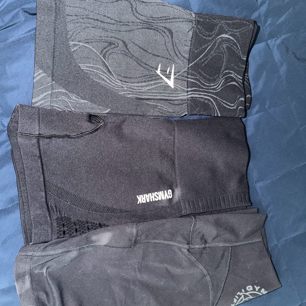 Gymshark Black and Dark Gray Leggings Size S